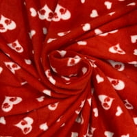 Shason Textile 60 yd פליס פליס לבבות וכפות תפירה ומלאכה, אדום ולבן