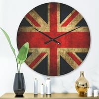 עיצוב 'דגל בריטניה מסורתי' שעון קיר עץ מודרני
