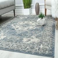 שטיחים אמריקה Ludlow MD50B אחוזה כסף מעבר וינטג 'שטיח אזור כחול, 2'6 4'