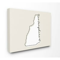 תעשיות סטופל ניו המפשייר מפת מדינה מפה עיצוב הדפס ניטרלי אמנות קיר סופר קיר מאת דפנה פולסלי