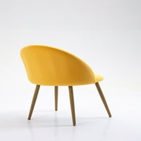 עמוד התווך כיסא מבטא מודרני, צהוב חרדל