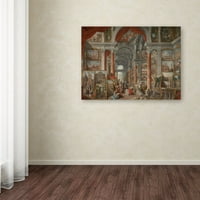סימן מסחרי אמנות 'גלריית תמונות עם תצוגות של רומא' אמנות בד מאת ג'ובאני פאניני