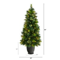 כמעט טבעי של אורן אורן אורן עץ חג המולד מלאכותי בעץ, ירוק