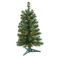 כמעט טבעי 2 'עץ חג מולד מלאכותי ירוק עם נורות LED וענפים הניתנים לכיפוף