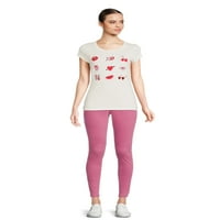 יום האהבה לנשים XO Heart Tee גרפי עם שרוולים קצרים