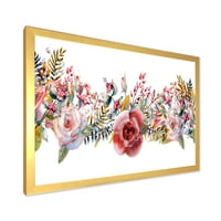 עיצוב ארט פרחי בר וורדים ורדים הדפס אמנות ממוסגר של בית חווה