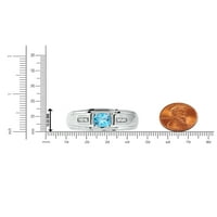 אבן חן קיסרית כסף סטרלינג עגול חתוך טופז כחול שוויצרי וטבעת גברים יהלום 1 20 קראט