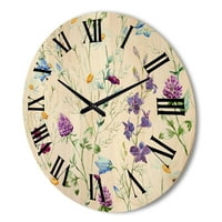 עיצוב 'פרחי בר תלתן בל וקמומיל אני' שעון קיר מסורתי