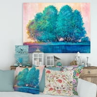 עיצוב 'רושם עץ בצבע כחול על ידי Lakeside' Lake 'House Canvas Canvas Art Art Print