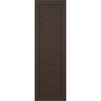 Ekena Millwork 12 W 71 H True Fit PVC פאנל יחיד שברון שברון מודרני סגנון תריסים קבועים, חום צימוק