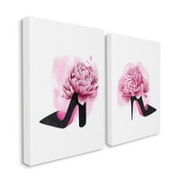 תעשיות סטופל עקב פרח ורוד שחור גלאם עיצוב אופנה קיר קיר קיר מאת גרייס פופ