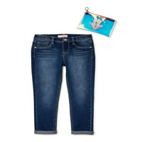 סחוט את מכנסי הג'ינס של שרגל הבנות עם מחזיק מפתחות, בגדלים 4-12