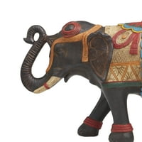 14 9 שרף רב צבעוני בעבודת יד פיסול פילים מעוצב בעבודת יד עם גילופים מורכבים ועיצובים פרחוניים