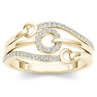 טבעת אופנה 1 יהלום 8 קראט 10 קראט זהב צהוב