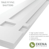 עבודת טחנה של Ekena 12 W 40 H True Fit PVC SAN JUAN CAPISTRANO STYLE STYLE STOGNER STRAPSER MONTERS, BLACK