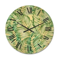 עיצוב 'עלים ירוקים טרופיים של מונסטרה' שעון קיר עץ טרופי