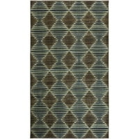מוהוק ביתי פריזמטי נוג'וס בראון מעבר גיאומטרי שטיח שטיח אזור מודפס, 8'x10 ', כחול ובראון