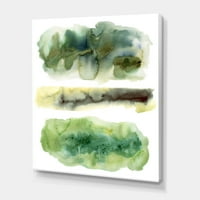 עננים מופשטים ירוקים מוזהבים עננים III ציור הדפס אמנות בד