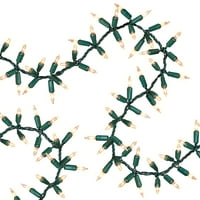 זמן חג נורות גרלנד קבע חוט ירוק נורות ברורות, ספירה