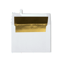 Luxpaper מעטפות הזמנה, 1 4, LB. לבן עם בטנה זהב, חבילה