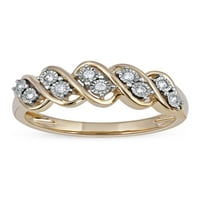אימפריאל 10K זהב צהוב 1 10CT TDW Diamond S -Link להקת יום נישואין לנשים